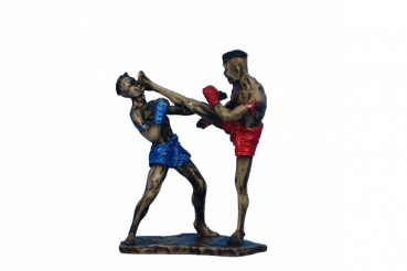Muay Thai Figur rot blau Frontkick, XL